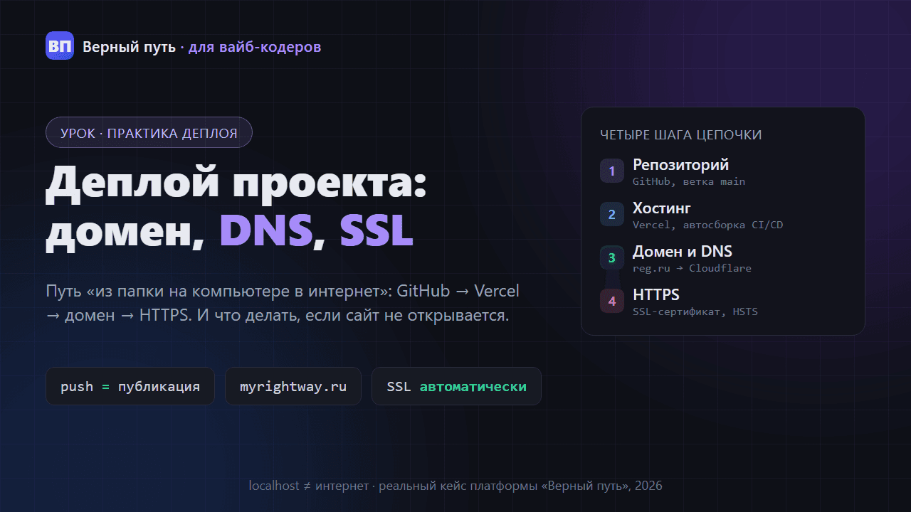 Деплой без паники: домен, DNS, SSL — и когда виноват не ты